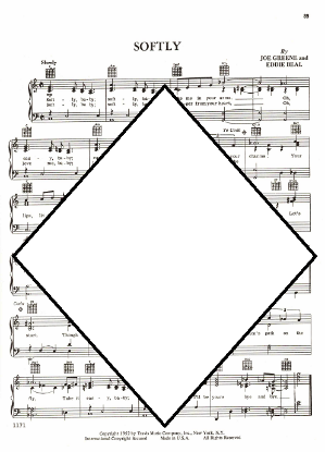 Picture of Softly, Joe Greene & Eddie Beal, recorded by Billie Holiday, sheet music