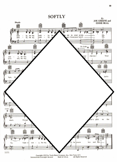 Picture of Softly, Joe Greene & Eddie Beal, recorded by Billie Holiday, sheet music
