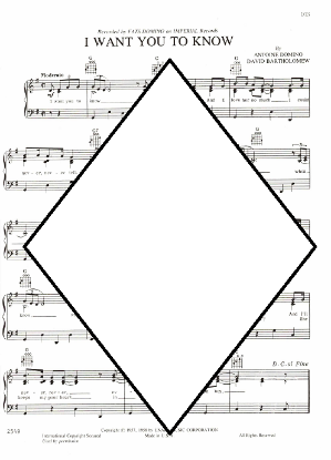 Picture of I Want You to Know, Antoine Domino & David Bartholomew, recorded by Fats Domino, sheet music