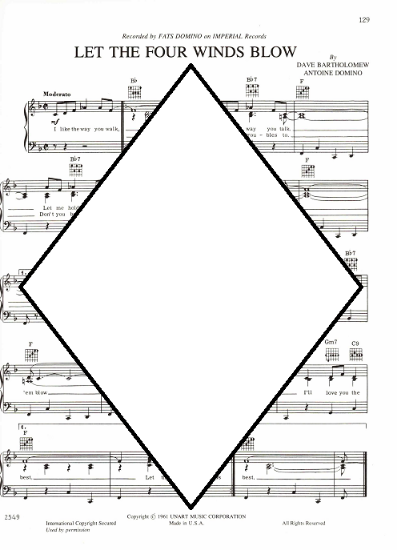 Picture of Let the Four Winds Blow, Antoine Domino & Dave Bartholomew, recorded by Fats Domino, sheet music