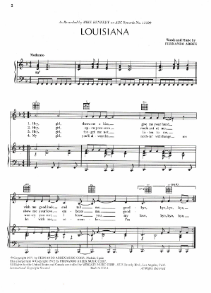 Picture of Louisiana, Fernando Arbex, sung by Mike Kennedy, sheet music