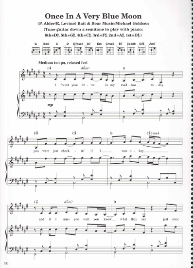 Picture of Once in a Very Blue Moon, Pat Alder & Eugene Levine, recorded by Mary Black, sheet music