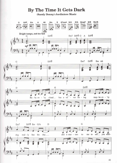 Picture of By the Time It Gets Dark, Sandy Dennie, recorded by Mary Black, sheet music