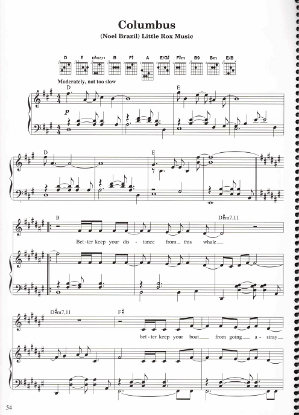 Picture of Columbus, Noel Brazil, recorded by Mary Black, sheet music