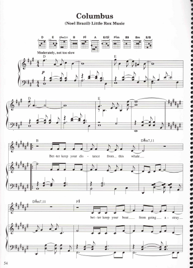 Picture of Columbus, Noel Brazil, recorded by Mary Black, sheet music