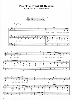 Picture of Past the Point of Rescue, Mick Hanly, recorded by Mary Black, sheet music