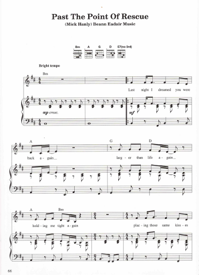 Picture of Past the Point of Rescue, Mick Hanly, recorded by Mary Black, sheet music