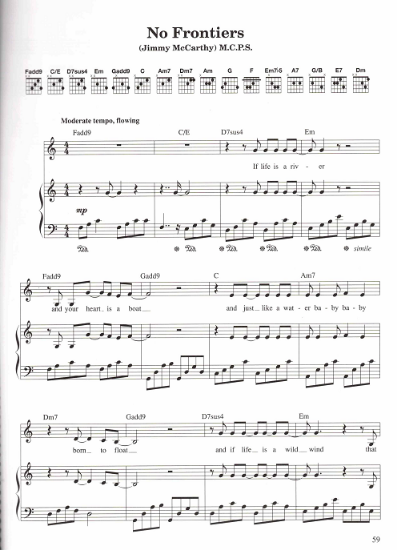 Picture of No Frontiers, JimmyMcCarthy, recorded by Mary Black, sheet music