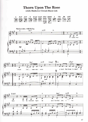 Picture of Thorn Upon the Rose, Julie Mathews, recorded by Mary Black, sheet music
