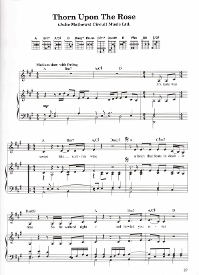 Picture of Thorn Upon the Rose, Julie Mathews, recorded by Mary Black, sheet music