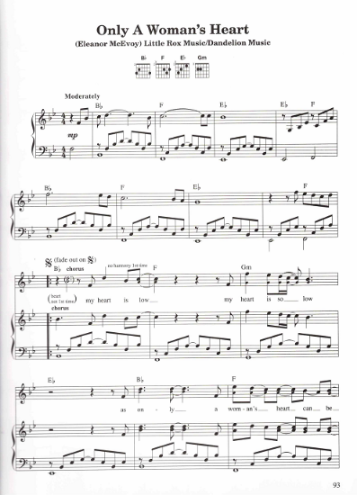 Picture of Only a Woman's Heart, Eleanor McEvoy, recorded by Mary Black, sheet music