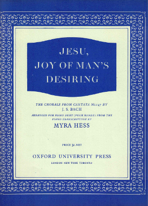 Picture of Jesu Joy of Man's Desiring, J. S. Bach, transcribed for piano duet by Myra Hess, sheet music