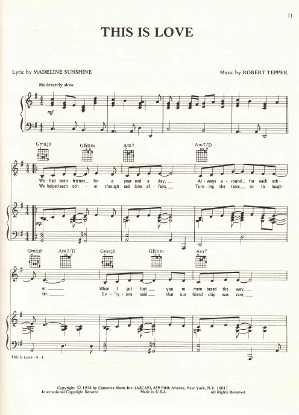 Picture of This is Love, Madeline Sunshine & Robert Tepper, sheet music