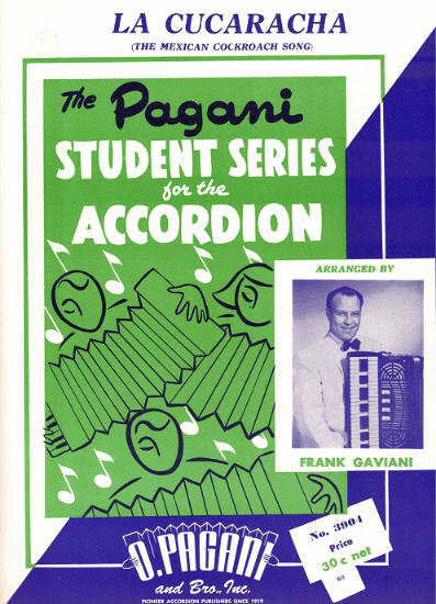 Picture of La Cucaracha (The Mexican Cockroach Song), arr. Frank Gaviani, easy accordion solo sheet music