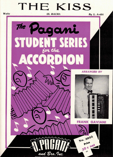 Picture of The Kiss Waltz (Il Bacio), L. Arditi, arr. Frank Gaviani, simplified accordion solo sheet music