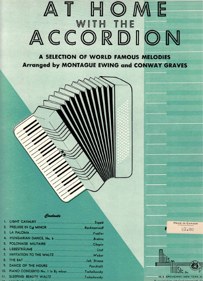 Picture of At Home With the Accordion, A Medley of World Famous Tunes, arr. Monatague Ewing & Conway Graves, advanced accordion solo, sheet music