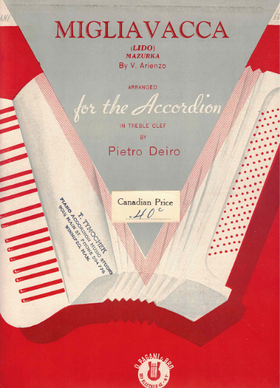 Picture of Migliavacca (Lido), V. Arienzo, arr. Pietro Deiro, accordion solo sheet music