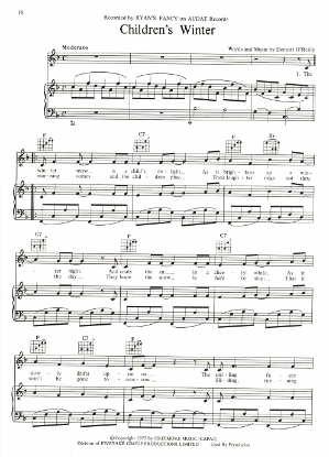 Picture of Children's Winter, Dermott O'Reilly,  recorded by Ryan's Fancy, sheet music