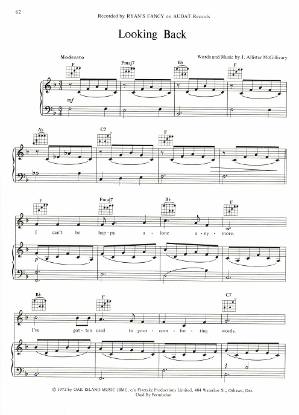 Picture of Looking Back, J. Allister McGillivary recorded by Ryan's Fancy, sheet music