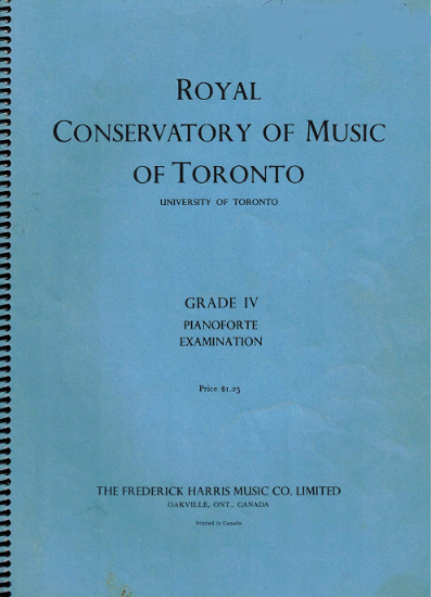 Picture of 1960, Royal Conservatory of Music, Grade 4 Piano Exam Book, 1960 Edition, University of Toronto, sheet music folio
