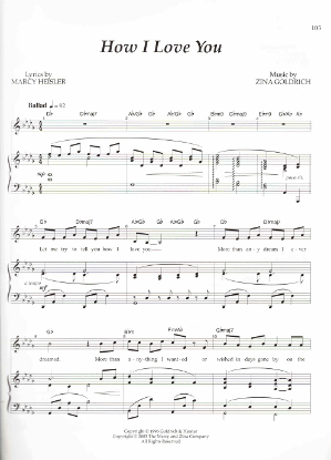 Picture of How I Love You, Marcy Heisler & Zina Goldrich, sheet music