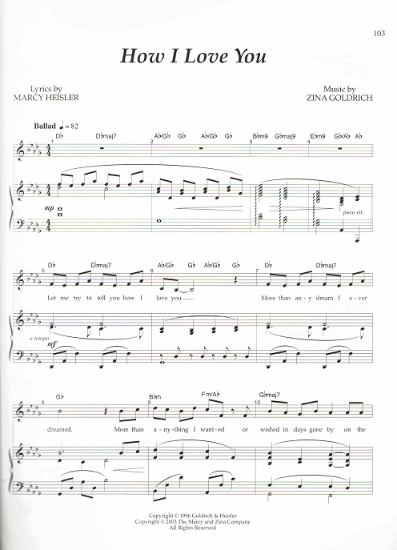 Picture of How I Love You, Marcy Heisler & Zina Goldrich, sheet music