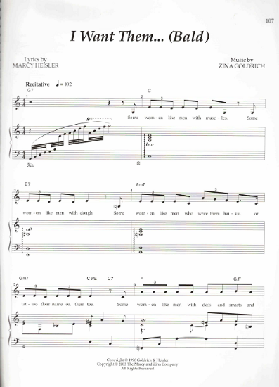 Picture of I Want Them...(Bald), Marcy Heisler & Zina Goldrich, sheet music