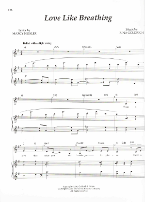 Picture of Love Like Breathing, Marcy Heisler & Zina Goldrich, sheet music