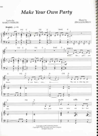 Picture of Make Your Own Party, Marcy Heisler & Zina Goldrich, sheet music
