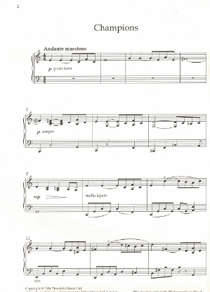 Picture of Champions, movie title theme, Carl Davis, piano solo sheet music