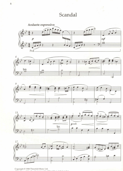 Picture of Scandal, movie title theme, Carl Davis, piano solo sheet music