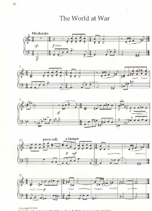 Picture of The World at War, TV series title theme, Carl Davis, piano solo sheet music