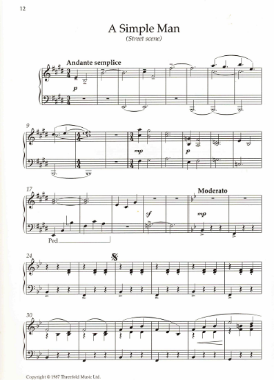Picture of A Simple Man(Street Scene), ballet theme, Carl Davis, piano solo sheet music