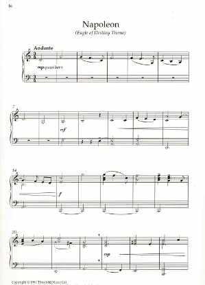Picture of Napoleon(Eagle of Destiny Theme), silent movie theme, Carl Davis, piano solo sheet music