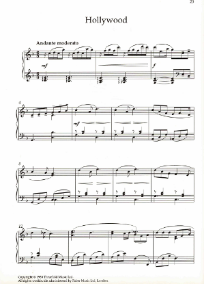Picture of Hollywood, TV series title theme, Carl Davis, piano solo sheet music