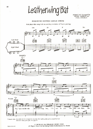 Picture of Leatherwing Bat, Peter Yarrow & Paul Stookey, recorded by Peter Paul & Mary, sheet music