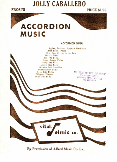 Picture of Jolly Caballero, Paso Doble, Pietro Frosini, accordion solo sheet music