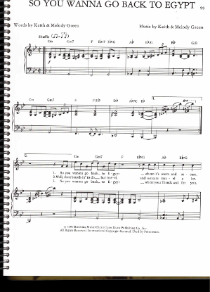 Picture of So You Wanna Go Back To Egypt, Keith & Melody Green, recorded by Keith Green, sheet music