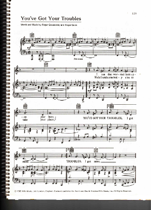 Picture of You've Got Your Troubles I've Got Mine, Roger Greenaway & Roger Cook, recorded by The Fortunes, sheet music