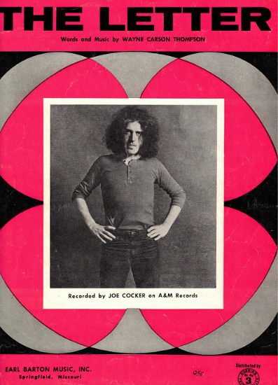 Picture of The Letter, Wayne Carson Thompson, recorded by Joe Cocker