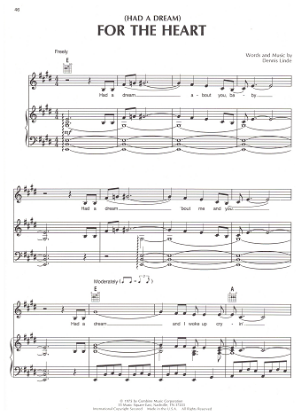 Picture of (Had a Dream) For the Heart, Dennis Linde, recorded by The Judds, sheet music