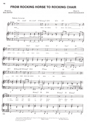 Picture of From Rocking Horse to Rocking Chair, Hal David & Burt Bacharach, recorded by Paul Anka, sheet music