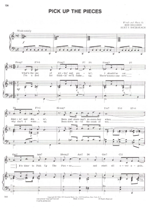 Picture of Pick Up the Pieces, Bob Hilliard & Burt Bacharach, recorded by Jack Jones, sheet music