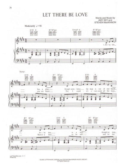 Picture of Let There Be Love, Amy Sky & Steven MacKinnon, as recorded by Anne Murray, sheet music
