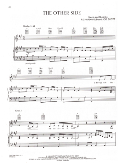 Picture of The Other Side, Richard Wold & Joie Scott, as recorded by Anne Murray, sheet music