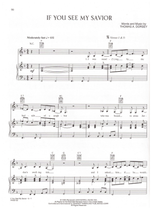 Picture of If You See My Savior, Thomas Dorsey, as recorded by Anne Murray, sheet music