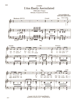 Picture of I Am Easily Assimilated (Old Lady's Tango), from "Candide", duet & chorus, Leonard Bernstein, sheet music