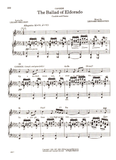 Picture of The Ballad of Eldorado, from "Candide", Candide & chorus, Lillian  Hellman & Leonard Bernstein, sheet music