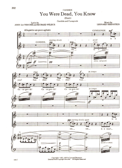 Picture of You Were Dead You Know, from "Candide", Duet with Candide & Cunegonde, John LaTouche/ Richard Wilbur/ Leonard Bernstein, pdf copy 