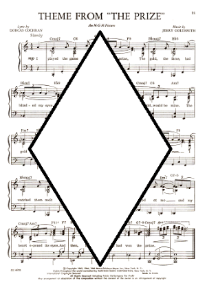 Picture of The Prize, movie title song, Dorcas Cochran & Jerry Goldsmith, easy piano/vocal, pdf copy 